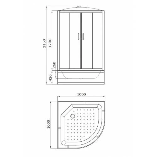 Душевая кабина Parly Effect EF1021 100х100