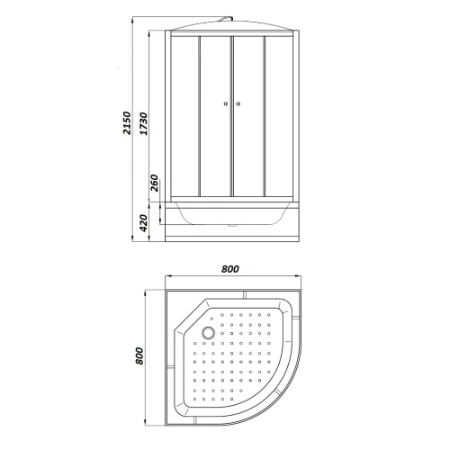 Душевая кабина Parly Effect EF821 80х80
