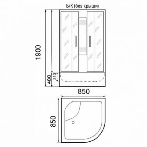 Душевая кабина Parly Effect TMF901 85х85 без крыши