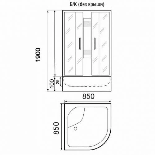 Душевая кабина Parly Effect TMF911 85х85 без крыши