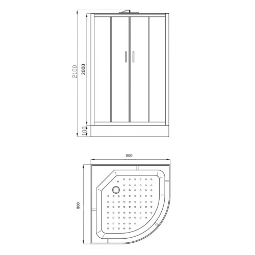 Душевая кабина Parly Effect EF831 80х80