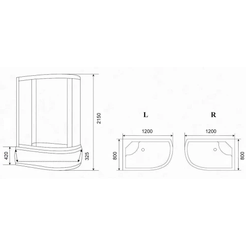 Душевая кабина Parly Effect EF1221R 120х80