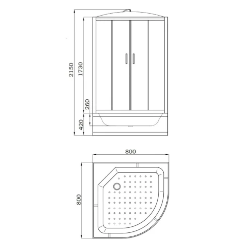Душевая кабина Parly Classic Эконом EC821 80х80