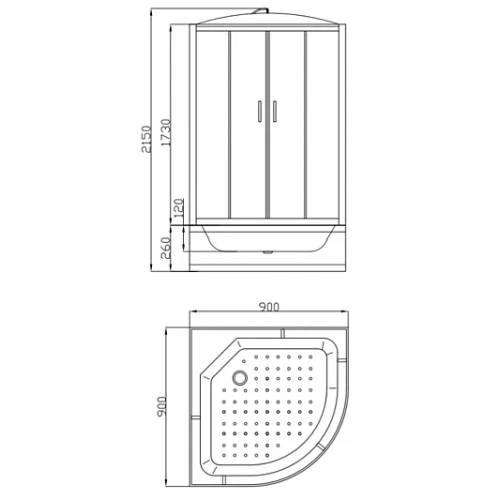 Душевая кабина Parly Classic Эконом ECМ921 90х90
