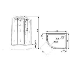 Душевая кабина Parly Classic CM121R 120х80