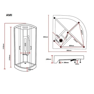 Душевая кабина Parly Ami 90х90