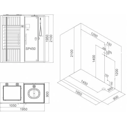 Инфракрасная сауна SSWW S619A L/R 195х90