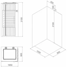 Инфракрасная сауна SSWW S620 L/R 105х90