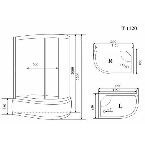 Душевая кабина Timo Standart T-1120P L 120x85