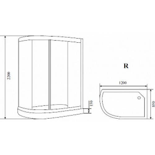 Душевая кабина Timo Standart T-1102 R 120х85