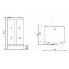 Душевая кабина Timo Standart T-6615 Black 120x90