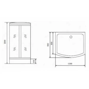 Душевая кабина Timo Standart T-6615 Black 120x90
