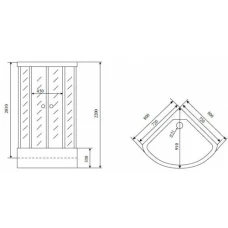 Душевая кабина Timo Standart T-6680 Silver Fabric 80x80