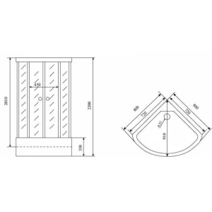 Душевая кабина Timo Standart T-6680 Silver Fabric 80x80