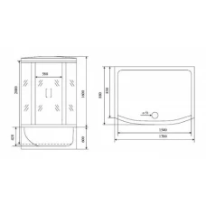 Душевой бокс Timo Standart T-6670 Black 170x88