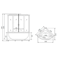 Душевой бокс Timo Standart T-6625 Silver Fabric 125x125