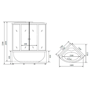 Душевой бокс Timo Standart T-6625 Silver Fabric 125x125