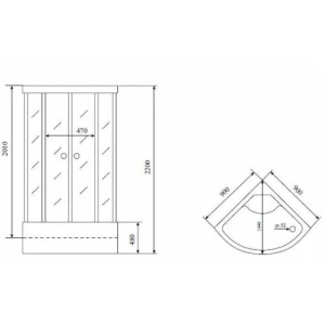 Душевая кабина Timo Standart T-6690 Black 90x90