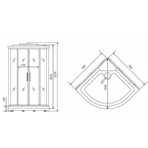 Душевая кабина Timo Standart T-6609 Black 90x90