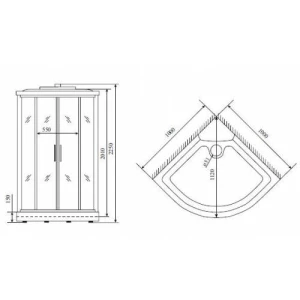 Душевая кабина Timo Standart T-6601 Black 100x100