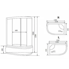 Душевая кабина Timo Standart T-6620 Black L 120x85