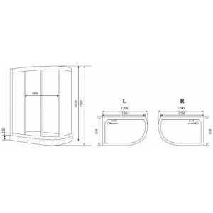 Душевая кабина Timo Standart T-6602 Black L 120x85