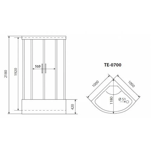 Душевая кабина Timo Eco TE-0700 100х100