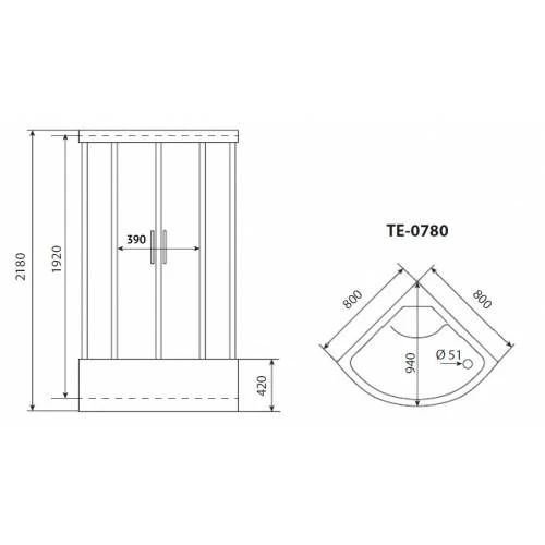 Душевая кабина Timo Eco TE-0780 80х80