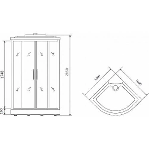 Душевая кабина Timo Eco TE-0701P 100x100