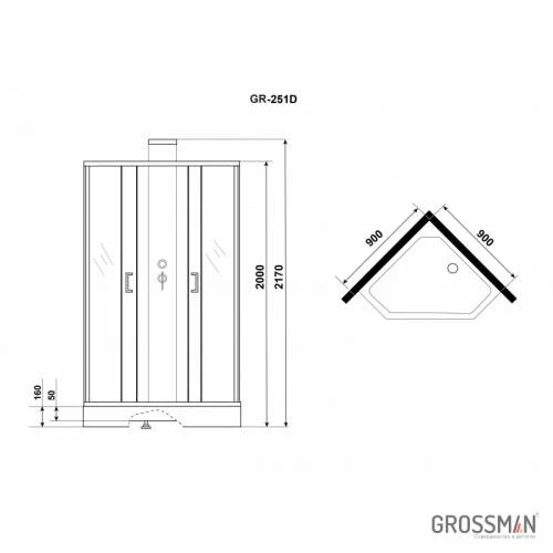 Душевая кабина Grossman GR-251D 90x90