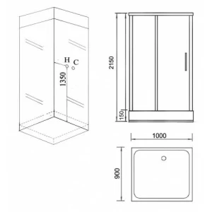 Душевая кабина Grossman GR-166 100х90
