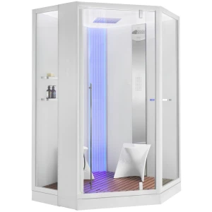 Душевая кабина Orans SR-89106 S WHITE LH белая, с баней 130х130