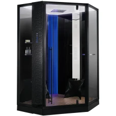 Душевая кабина Orans SR-89106 S BLACK LH черная, с баней 130х130