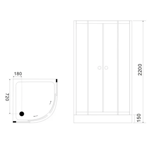 Душевая кабина Black&White Galaxy G5701 90х90