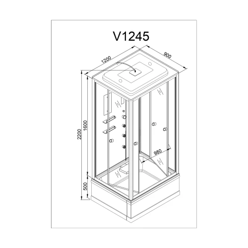 Душевая кабина Deto V 1245 120х90