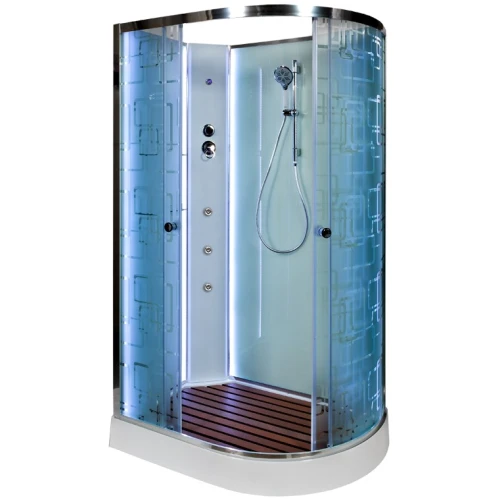 Душевая кабина Deto EM 1511 N L LED Б/К с led подсветкой и гидромассажем 110х80