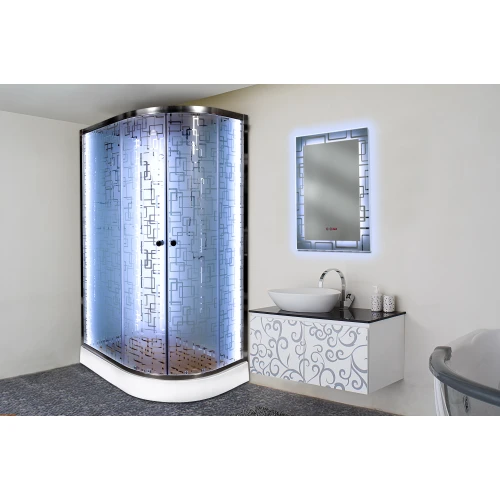 Душевая кабина Deto EM 1511 N L LED Б/К с led подсветкой 110х80