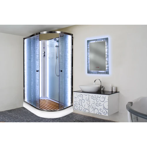 Душевая кабина Deto EM 1511 N L LED Б/К с led подсветкой 110х80