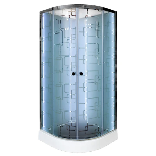 Душевая кабина Deto EM 1510 N LED Б/К с led подсветкой и гидромассажем 100x100