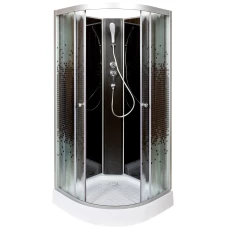 Душевая кабина Deto L 801 N BLACK без крыши 100x100