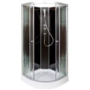Душевая кабина Deto L 801 N BLACK без крыши 100x100