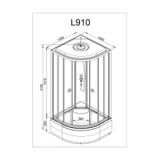 Душевая кабина Deto L 910 N 100х100 без крыши с гидромассажем