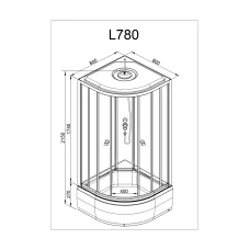 Душевая кабина Deto L 780 с гидромассажем и электрикой 80х80