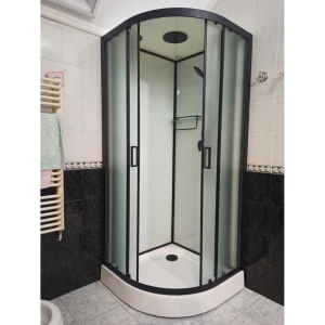 Душевая кабина Frank F420 М Black 120x120 стекло матовое