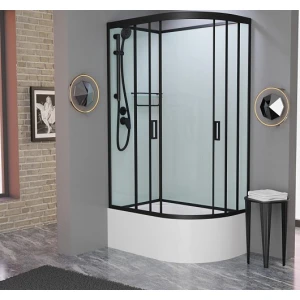 Душевая кабина Frank F412/2L Black 120x80 без крыши