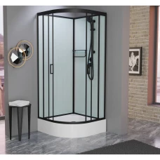 Душевая кабина Frank F409/1 Black 90x90 без крыши