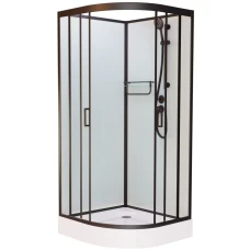 Душевая кабина Frank F400 Black 100x100 без крыши