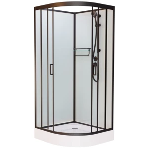 Душевая кабина Frank F408 Black 80x80 без крыши