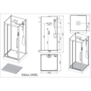 Душевая кабина Acquazzone Nikita 100SL 100х100