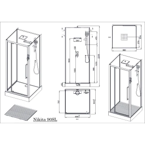 Душевая кабина Acquazzone Nikita 90SL 90х90